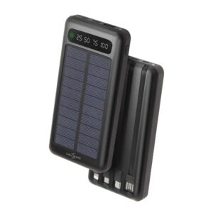 POWERBANK 10.000MAH - SOLAR - INCLUYE CABLE TIPO C - LIGHTNING - MICRO USB - LINTERNA