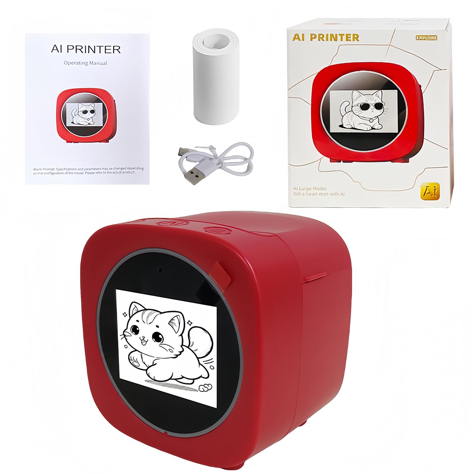 MINI IMPRESORA IA - TERMICA - PORTATIL - PANTALLA - INCLUYE 5 ROLLOS - Imagen 2
