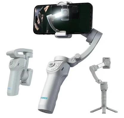 ESTABILIZADOR GIMBAL DE 3 EJES - TELEFONO - LUZ LED Y TRIPODE
