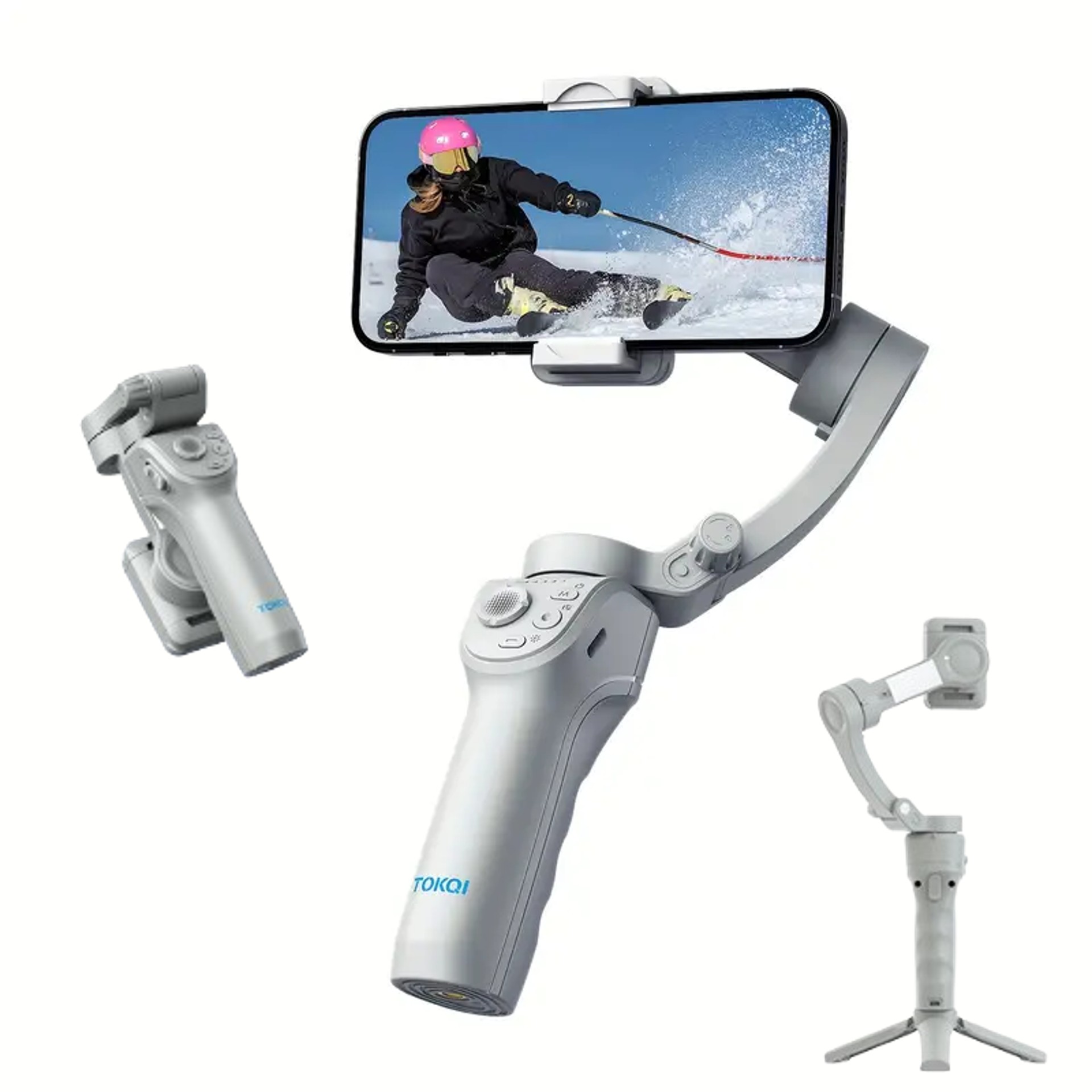 ESTABILIZADOR GIMBAL DE 3 EJES - TELEFONO - LUZ LED Y TRIPODE - Imagen 3