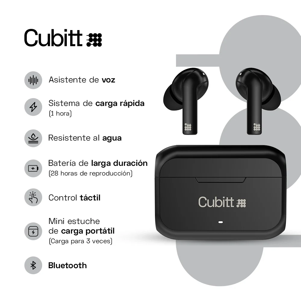 AURICULARES CUBITT POWER EARBUDS 2 - NEGRO - Imagen 3