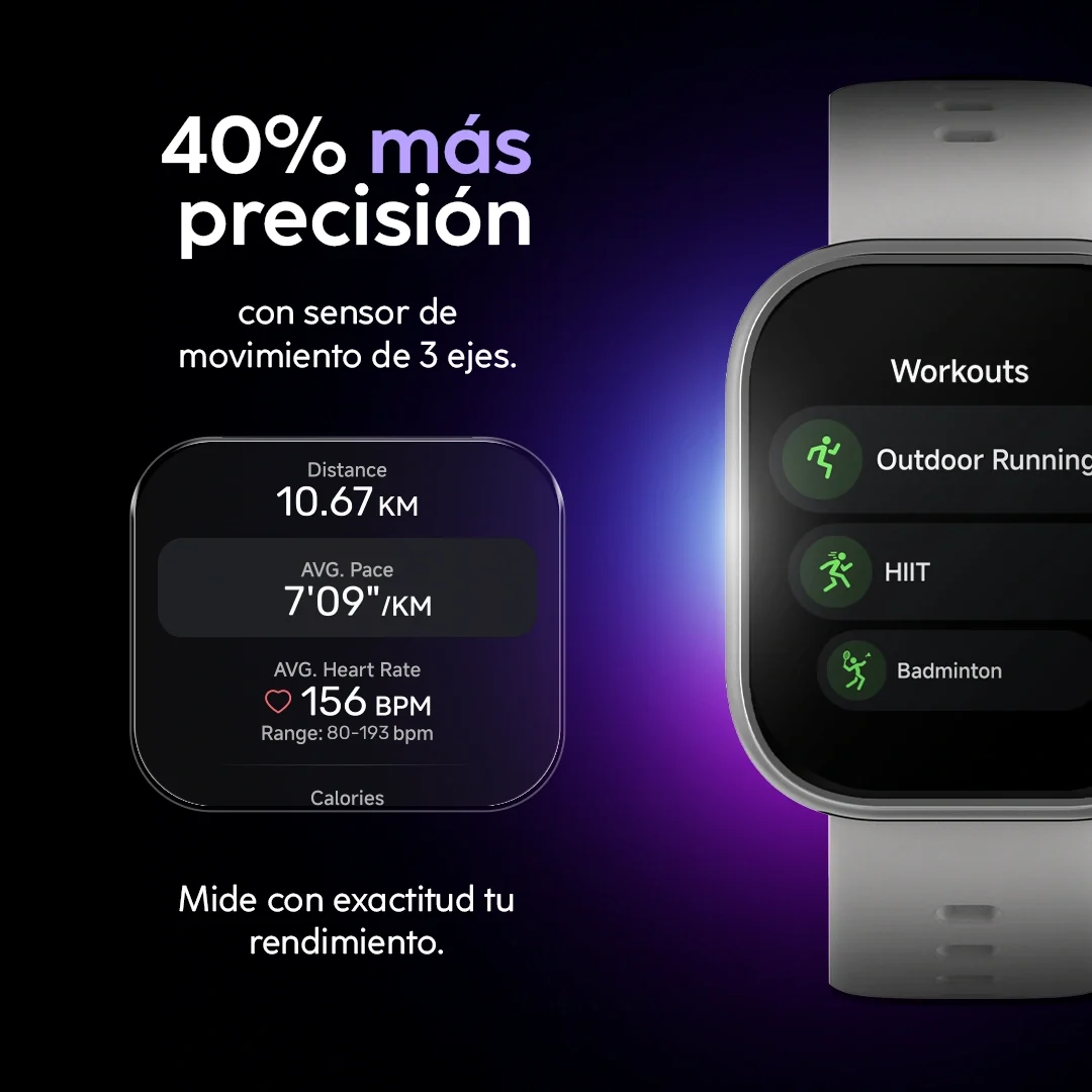 SMARTWATCH CUBITT VIVA 2 - ROSADO - RESISTENTE AL AGUA 3O METROS - NOTIFICACIONES - RITMO CARDIACO - ASISTENTE DE VOZ - MONITOR DE ESTRES - Imagen 5