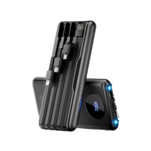 POWERBANK 10.000 MAH - JOYFAR - INCLUYE CABLE TIPO C - LIGHTNING - MICRO USB - LINTERNA