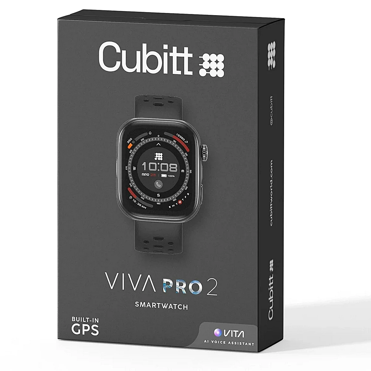 SMARTWATCH CUBITT VIVA PRO 2 - NEGRO - RESISTENTE AL AGUA 3O METROS - NOTIFICACIONES - RITMO CARDIACO - ASISTENTE DE VOZ - MONITOR DE ESTRES - Imagen 3