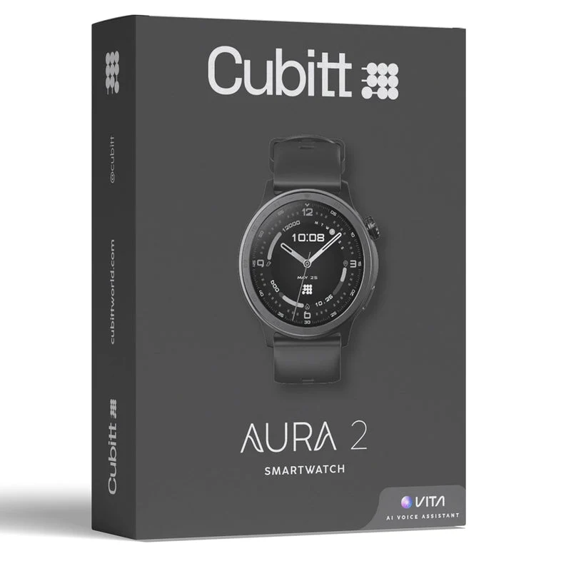 SMARTWATCH CUBITT AURA 2 - NEGRO - RESISTENTE AL AGUA 3O METROS - NOTIFICACIONES - RITMO CARDIACO - ASISTENTE DE VOZ - MONITOR DE ESTRES - Imagen 3