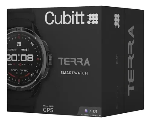 SMARTWATCH CUBITT TERRA - NEGRO - RESISTENTE AL AGUA 3O METROS - NOTIFICACIONES - RITMO CARDIACO - ASISTENTE DE VOZ - MONITOR DE ESTRES - Imagen 3