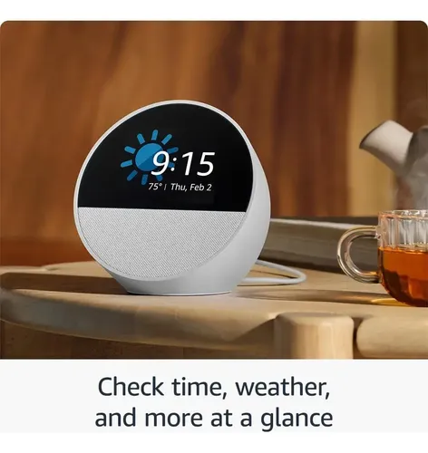 ALEXA ECHO SPOT - CORNETA INTELIGENTE - BLANCA - BLUETOOTH - MANOS LIBRES - PANTALLA INTEGRADA - Imagen 2