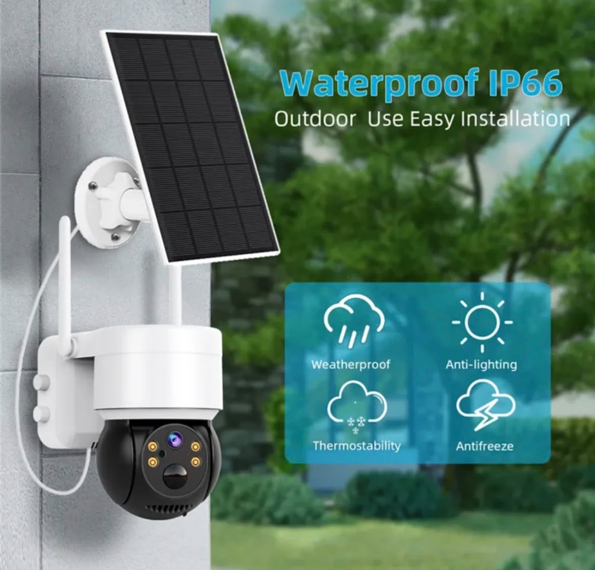 CAMARA DE SEGURIDAD WIFI - PANEL SOLAR - EXTERIORES - INCLUYE BATERIAS - Imagen 3