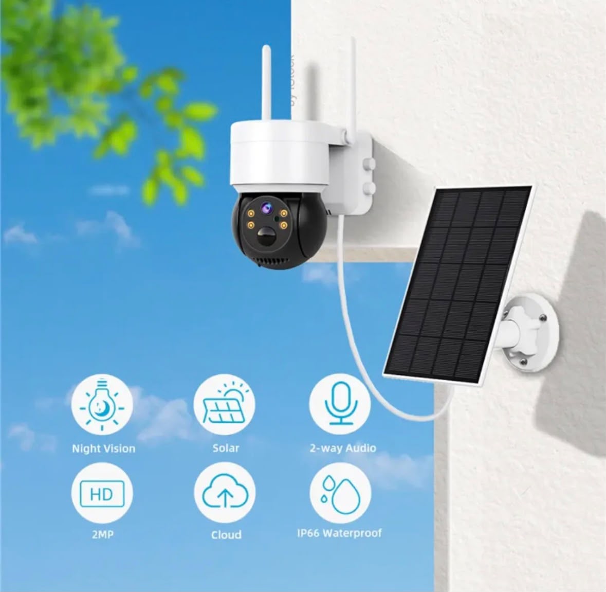CAMARA DE SEGURIDAD WIFI - PANEL SOLAR - EXTERIORES - INCLUYE BATERIAS - Imagen 2